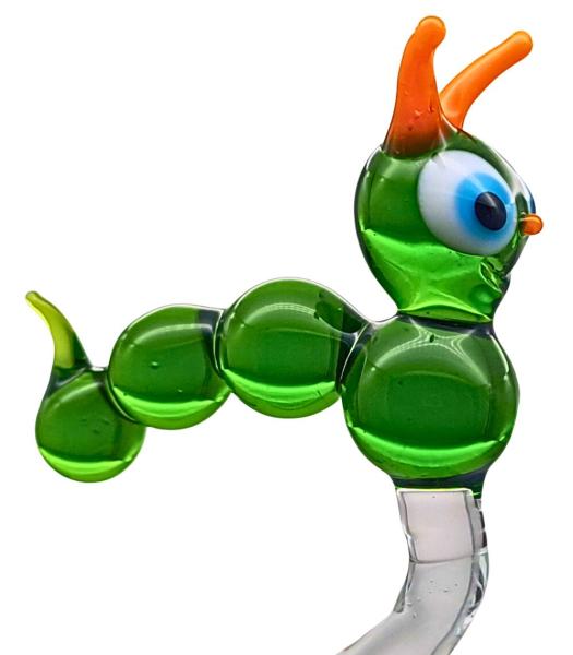 höhenverstellbarer Orchideenstab mit Raupe, grün